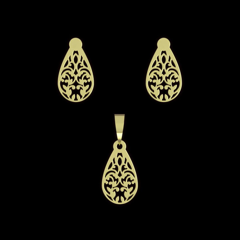 نیم ست طلا 18 عیار زنانه مدوپد مدل اسلیمی کد NA15318 نیم ست طلا 18 عیار زنانه مدوپد مدل اسلیمی کد NA15318