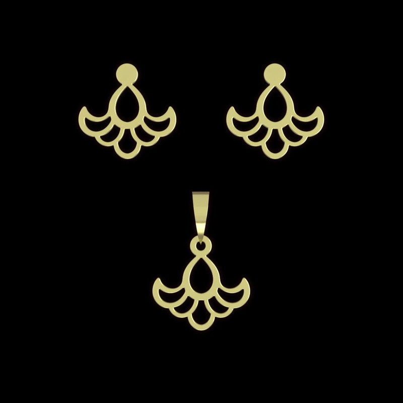 نیم ست طلا 18 عیار زنانه مدوپد مدل اسلیمی کد NA15331 نیم ست طلا 18 عیار زنانه مدوپد مدل اسلیمی کد NA15331