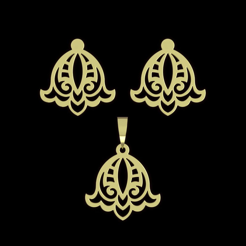 نیم ست طلا 18 عیار زنانه مدوپد مدل اسلیمی کد NA15332 نیم ست طلا 18 عیار زنانه مدوپد مدل اسلیمی کد NA15332