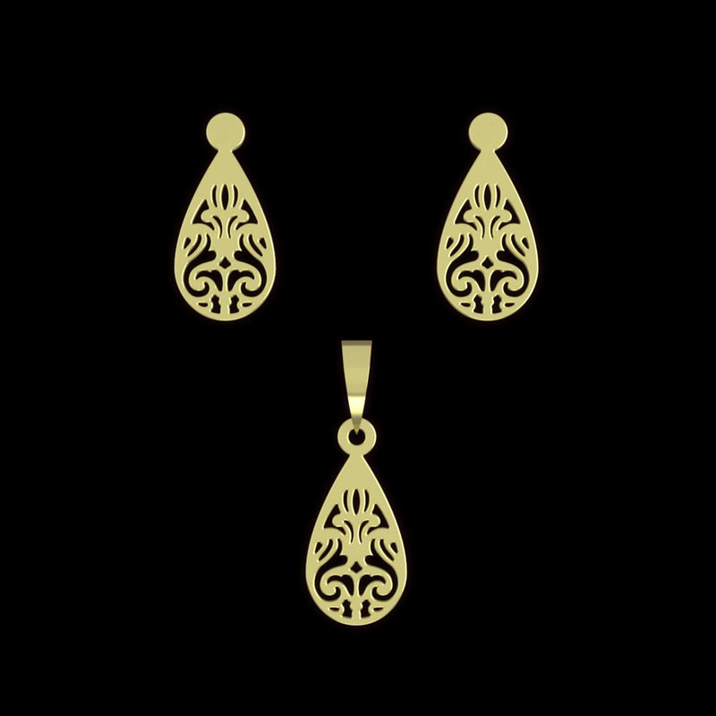 نیم ست طلا 18 عیار زنانه مدوپد مدل اسلیمی کد NA15339