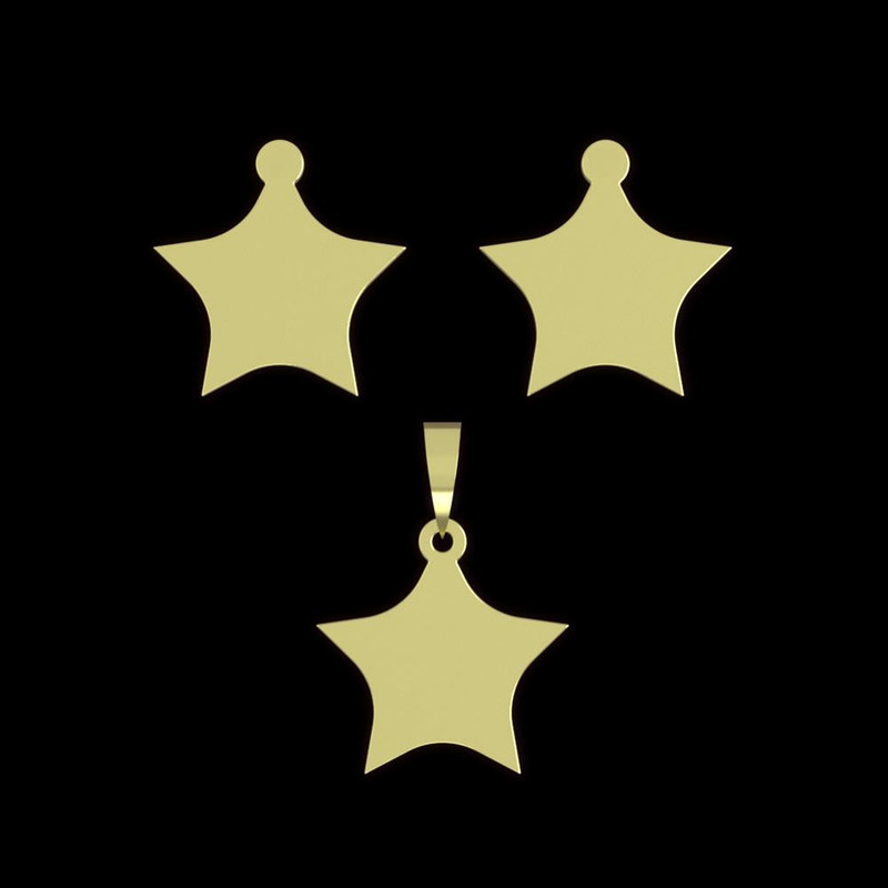 نیم ست طلا 18 عیار زنانه مدوپد مدل ستاره کد NA15535