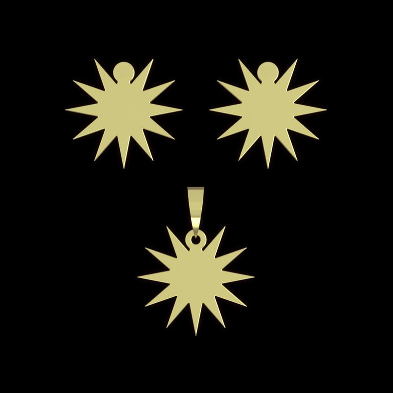 نیم ست طلا 18 عیار زنانه مدوپد مدل ستاره کد NA15545