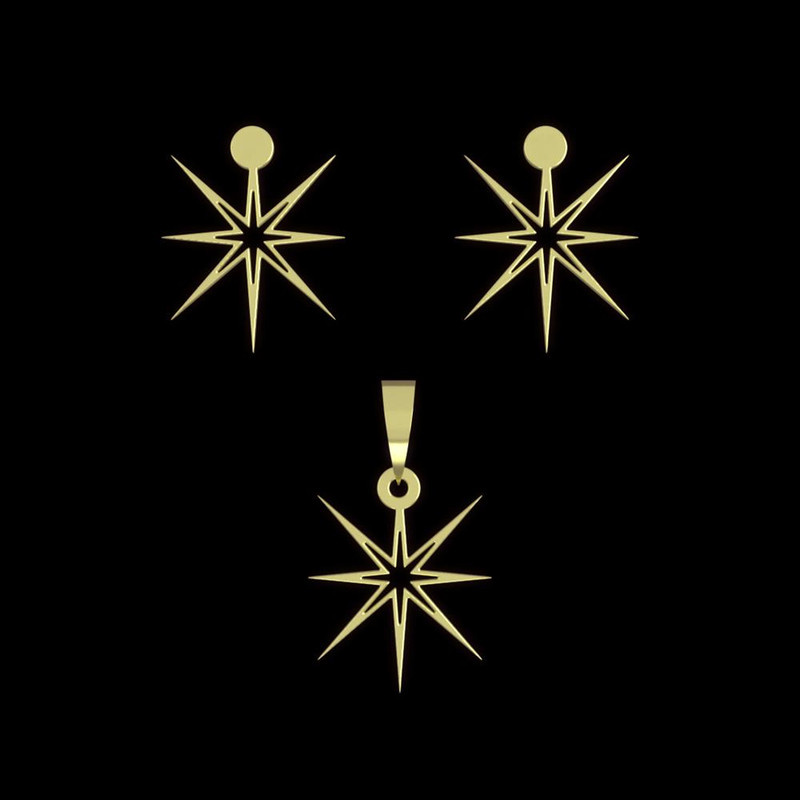 نیم ست طلا 18 عیار زنانه مدوپد مدل ستاره کد NA15559 نیم ست طلا 18 عیار زنانه مدوپد مدل ستاره کد NA15559