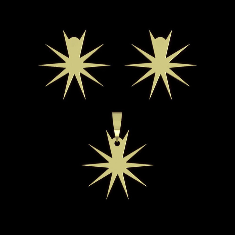 نیم ست طلا 18 عیار زنانه مدوپد مدل ستاره کد NA15565