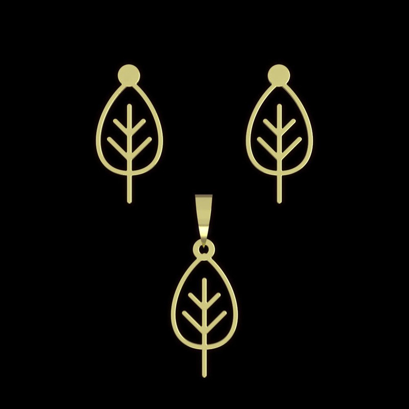 نیم ست طلا 18 عیار زنانه مدوپد مدل برگ کد NA15737 نیم ست طلا 18 عیار زنانه مدوپد مدل برگ کد NA15737