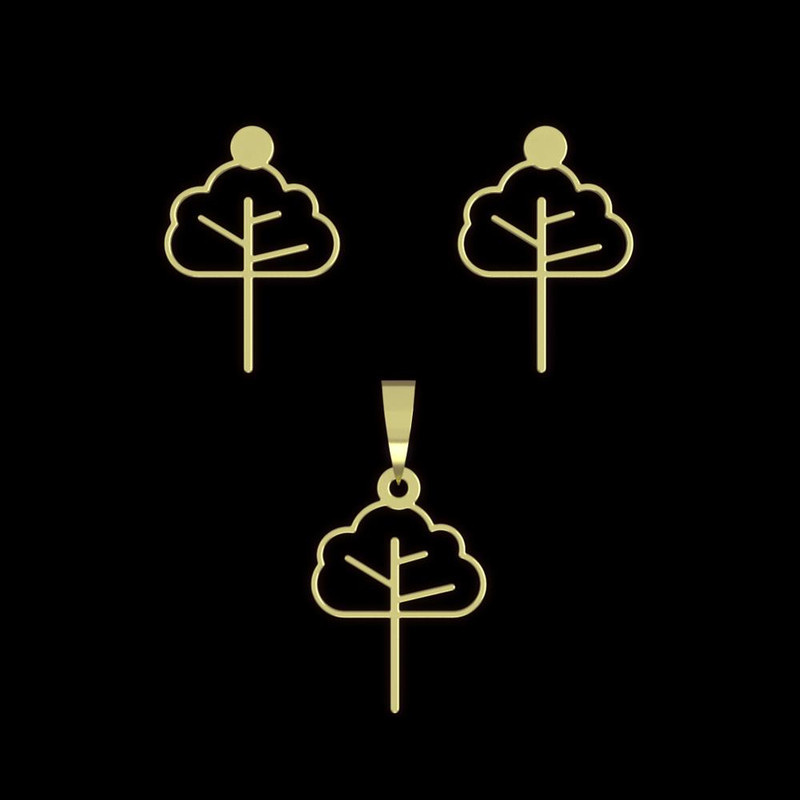 نیم ست طلا 18 عیار زنانه مدوپد مدل درخت کد NA15743 نیم ست طلا 18 عیار زنانه مدوپد مدل درخت کد NA15743