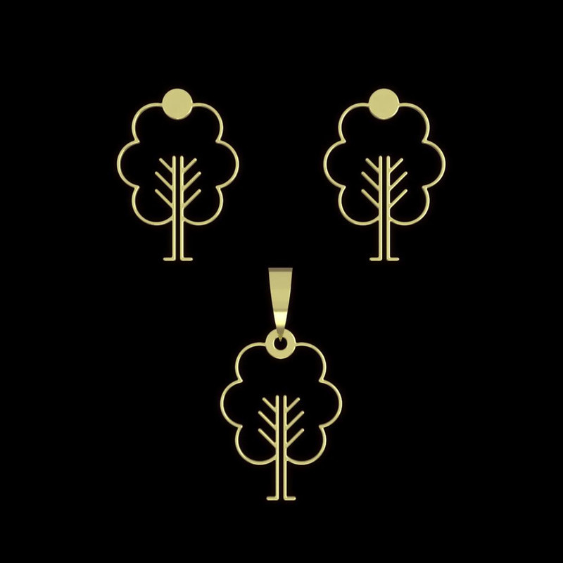 نیم ست طلا 18 عیار زنانه مدوپد مدل درخت کد NA15761 نیم ست طلا 18 عیار زنانه مدوپد مدل درخت کد NA15761