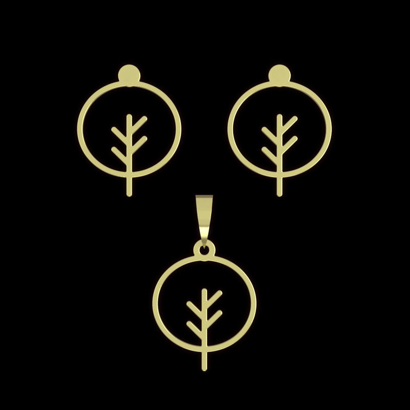 نیم ست طلا 18 عیار زنانه مدوپد مدل درخت کد NA15799 نیم ست طلا 18 عیار زنانه مدوپد مدل درخت کد NA15799