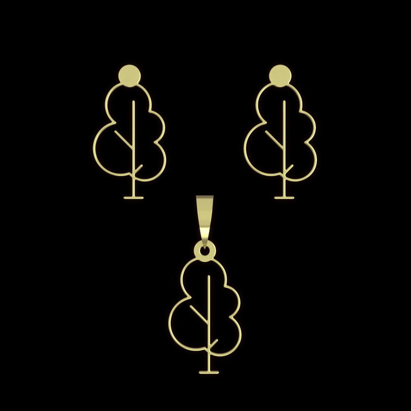 نیم ست طلا 18 عیار زنانه مدوپد مدل درخت کد NA15813 نیم ست طلا 18 عیار زنانه مدوپد مدل درخت کد NA15813