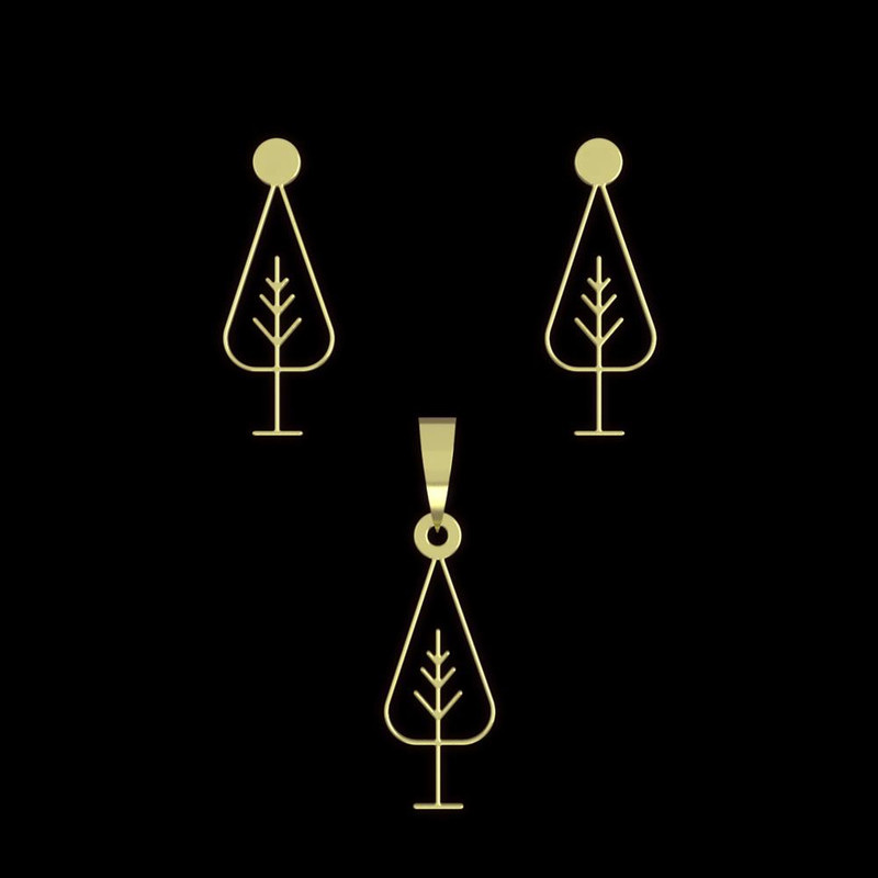 نیم ست طلا 18 عیار زنانه مدوپد مدل درخت کد NA15815 نیم ست طلا 18 عیار زنانه مدوپد مدل درخت کد NA15815