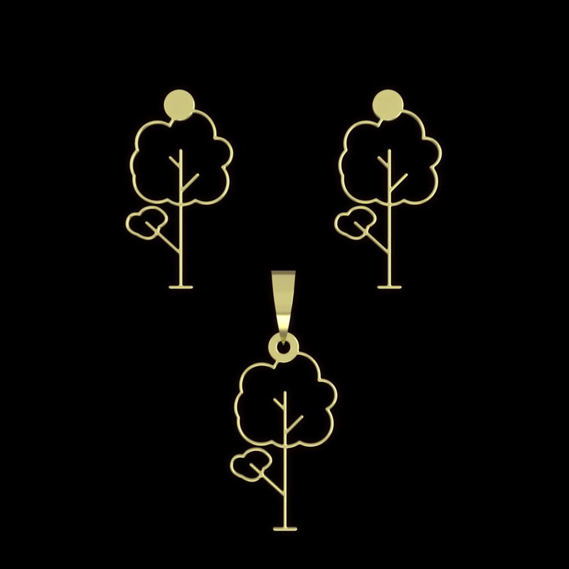 نیم ست طلا 18 عیار زنانه مدوپد مدل درخت کد NA15816 نیم ست طلا 18 عیار زنانه مدوپد مدل درخت کد NA15816