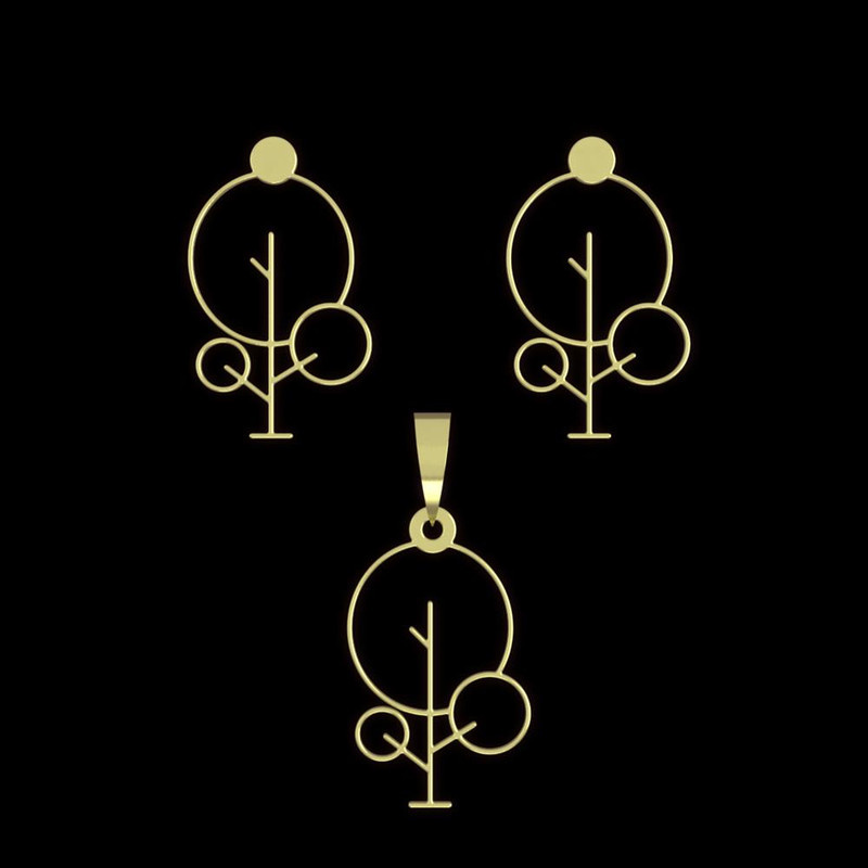 نیم ست طلا 18 عیار زنانه مدوپد مدل درخت کد NA15818 نیم ست طلا 18 عیار زنانه مدوپد مدل درخت کد NA15818