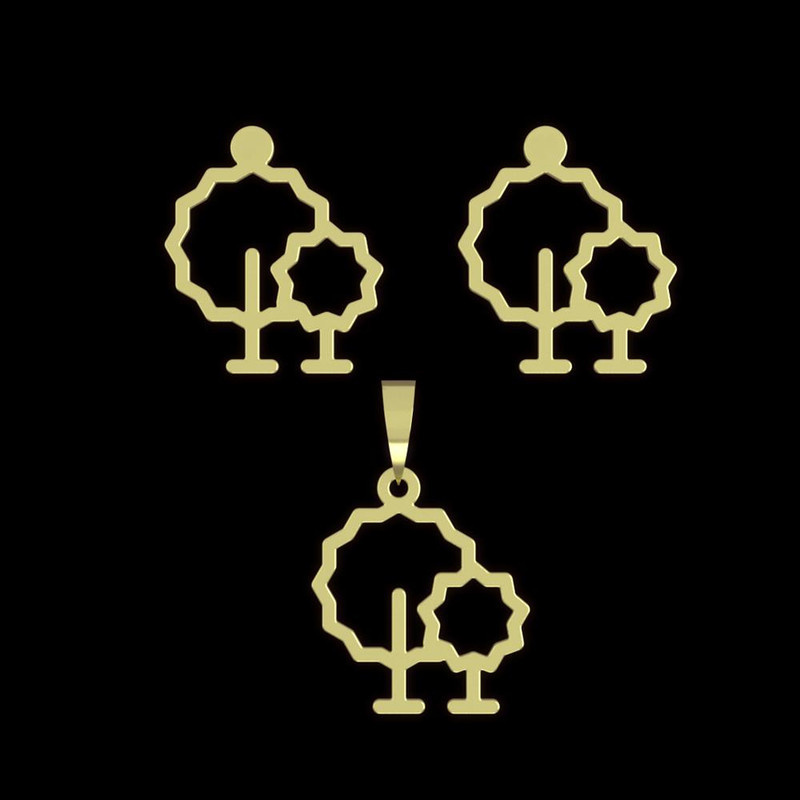 نیم ست طلا 18 عیار زنانه مدوپد مدل درخت کد NA15829 نیم ست طلا 18 عیار زنانه مدوپد مدل درخت کد NA15829