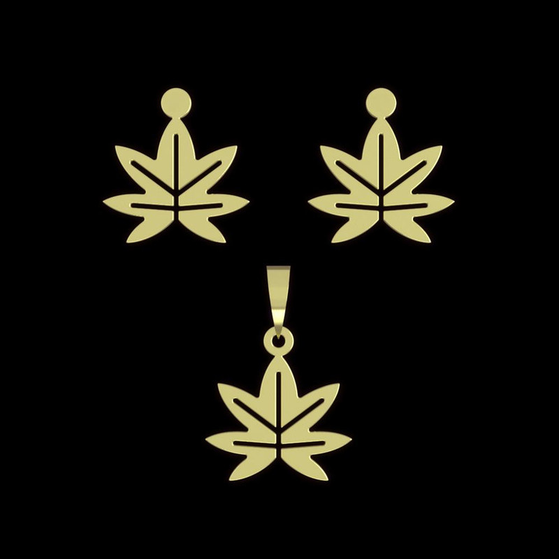 نیم ست طلا 18 عیار زنانه مدوپد مدل برگ کد NA15864 نیم ست طلا 18 عیار زنانه مدوپد مدل برگ کد NA15864