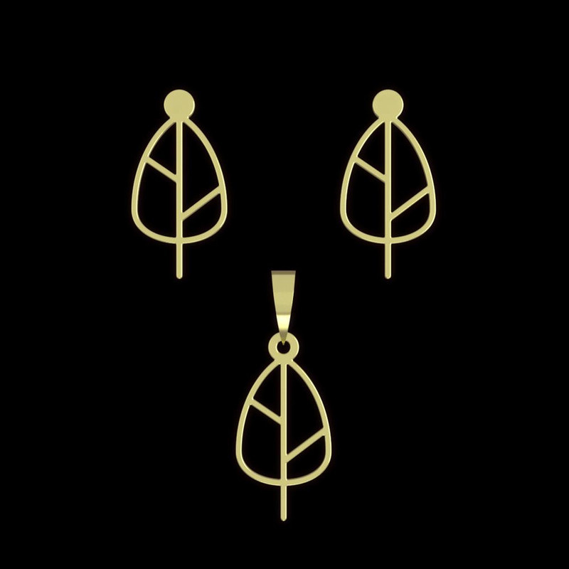 نیم ست طلا 18 عیار زنانه مدوپد مدل برگ کد NA15867 نیم ست طلا 18 عیار زنانه مدوپد مدل برگ کد NA15867