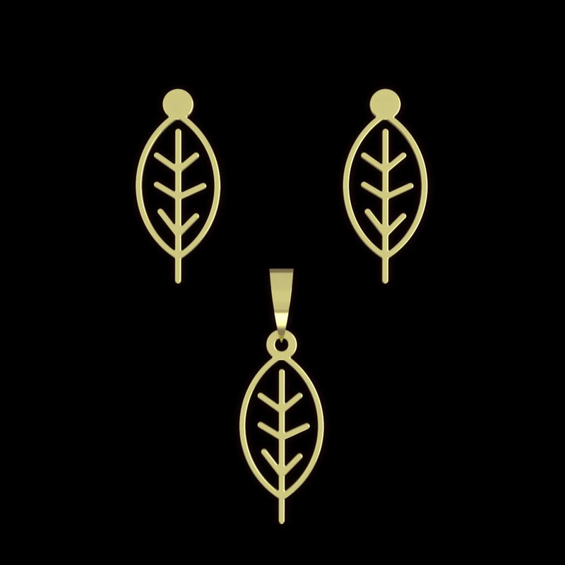 نیم ست طلا 18 عیار زنانه مدوپد مدل برگ کد NA15868 نیم ست طلا 18 عیار زنانه مدوپد مدل برگ کد NA15868