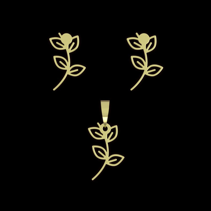 نیم ست طلا 18 عیار زنانه مدوپد مدل برگ کد NA15988 نیم ست طلا 18 عیار زنانه مدوپد مدل برگ کد NA15988