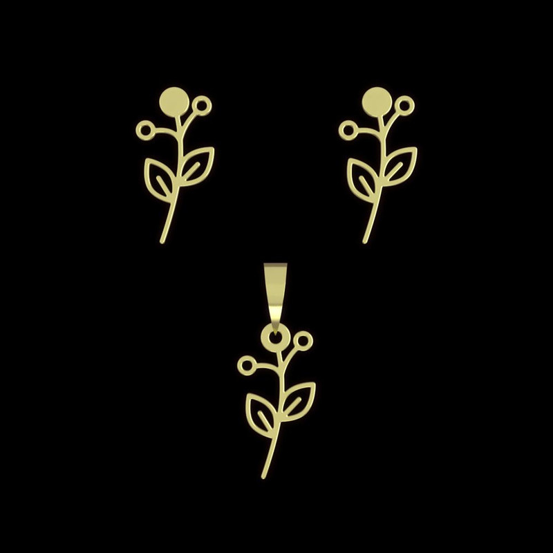 نیم ست طلا 18 عیار زنانه مدوپد مدل برگ کد NA15992 نیم ست طلا 18 عیار زنانه مدوپد مدل برگ کد NA15992