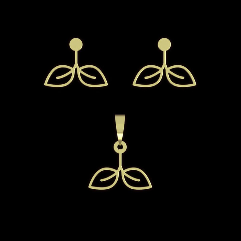 نیم ست طلا 18 عیار زنانه مدوپد مدل برگ کد NA16001 نیم ست طلا 18 عیار زنانه مدوپد مدل برگ کد NA16001