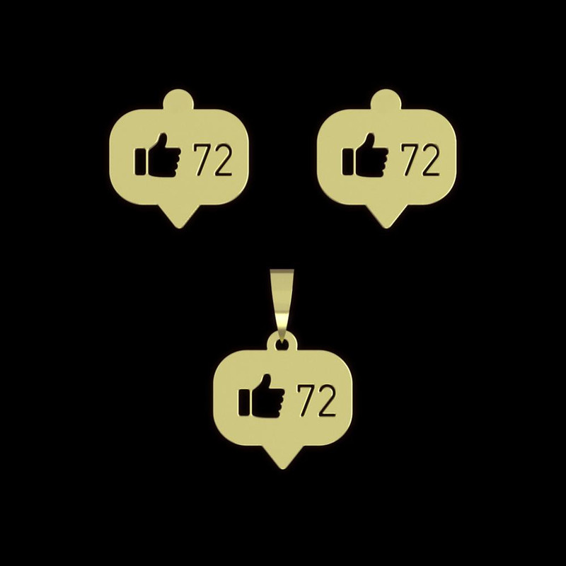 نیم ست طلا 18 عیار زنانه مدوپد مدل علامت لایک کد NA16039 نیم ست طلا 18 عیار زنانه مدوپد مدل علامت لایک کد NA16039