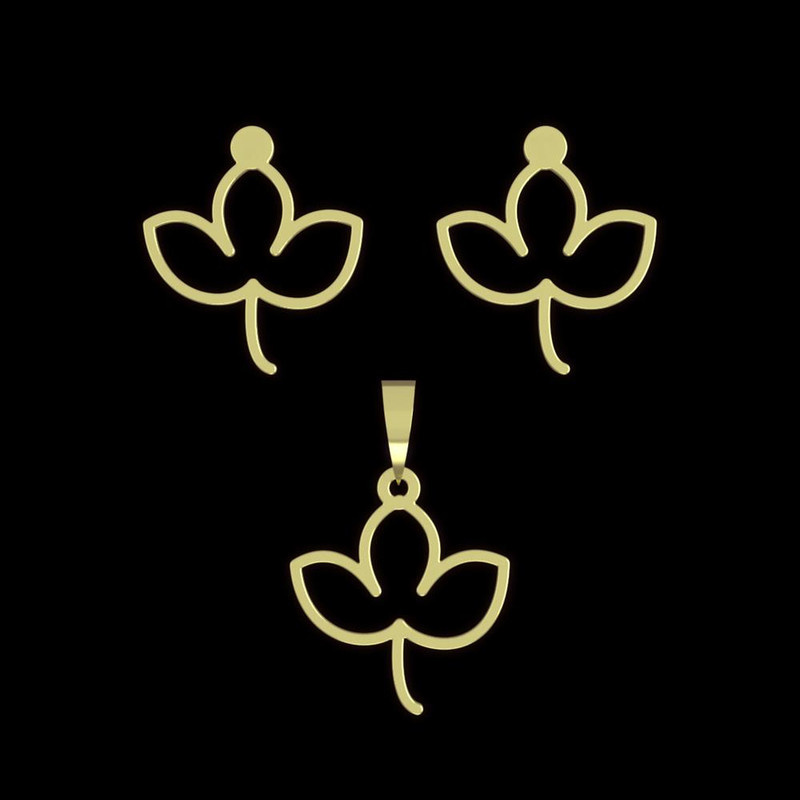 نیم ست طلا 18 عیار زنانه مدوپد مدل برگ کد NA16032 نیم ست طلا 18 عیار زنانه مدوپد مدل برگ کد NA16032