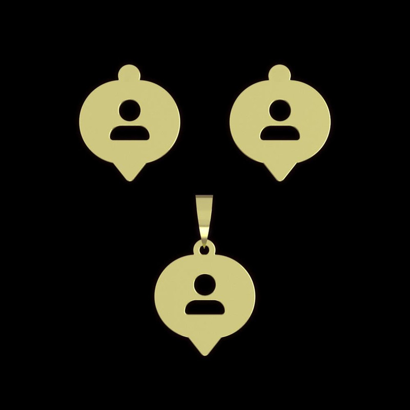 نیم ست طلا 18 عیار زنانه مدوپد مدل علامت پروفایل کد NA16036 نیم ست طلا 18 عیار زنانه مدوپد مدل علامت پروفایل کد NA16036