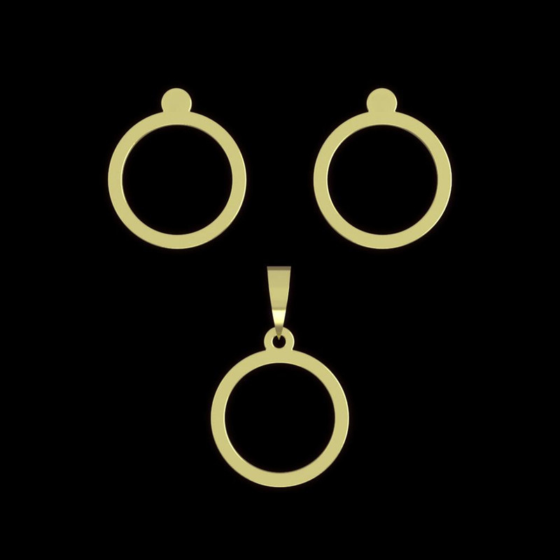 نیم ست طلا 18 عیار زنانه مدوپد مدل دایره کد NA16260