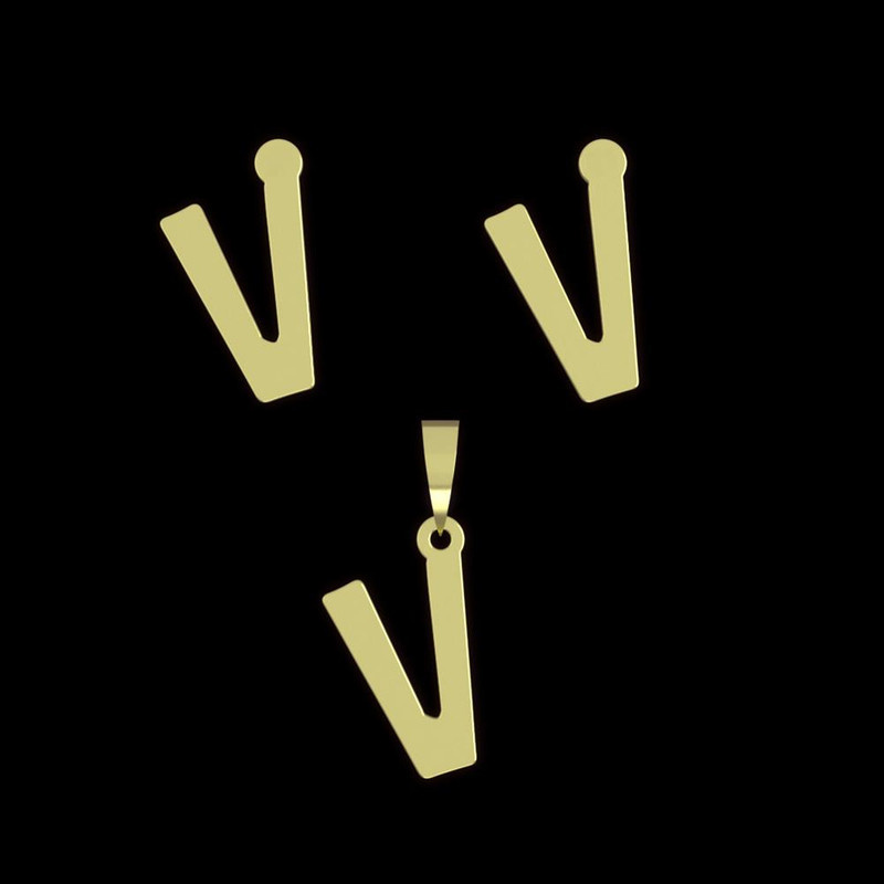 نیم ست طلا 18 عیار زنانه مدوپد مدل حرف V کد NA16639 نیم ست طلا 18 عیار زنانه مدوپد مدل حرف V کد NA16639