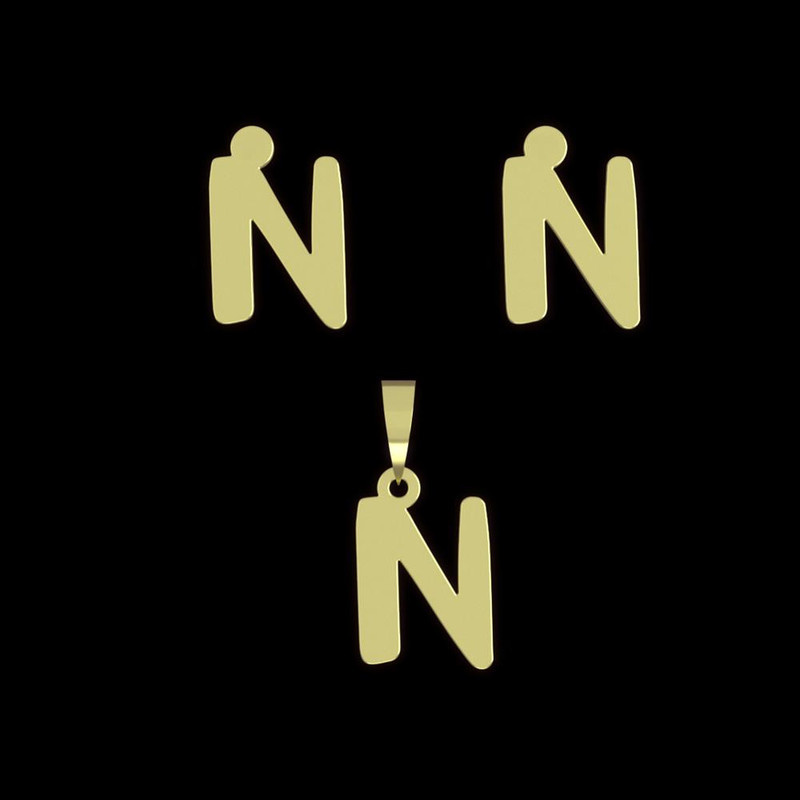 نیم ست طلا 18 عیار زنانه مدوپد مدل حرف N کد NA16720 نیم ست طلا 18 عیار زنانه مدوپد مدل حرف N کد NA16720