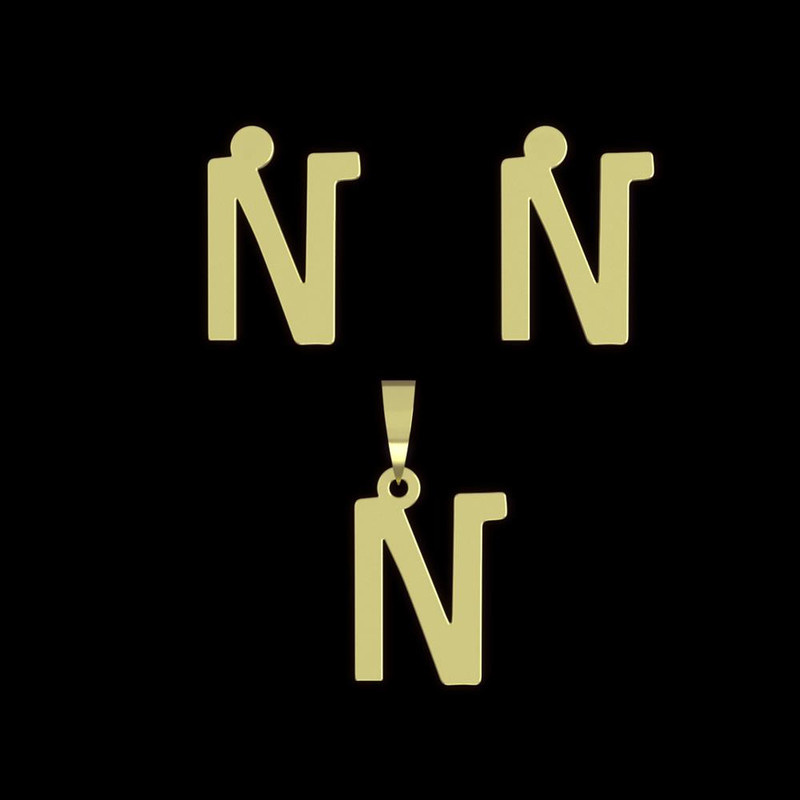 نیم ست طلا 18 عیار زنانه مدوپد مدل حرف N کد NA16746 نیم ست طلا 18 عیار زنانه مدوپد مدل حرف N کد NA16746