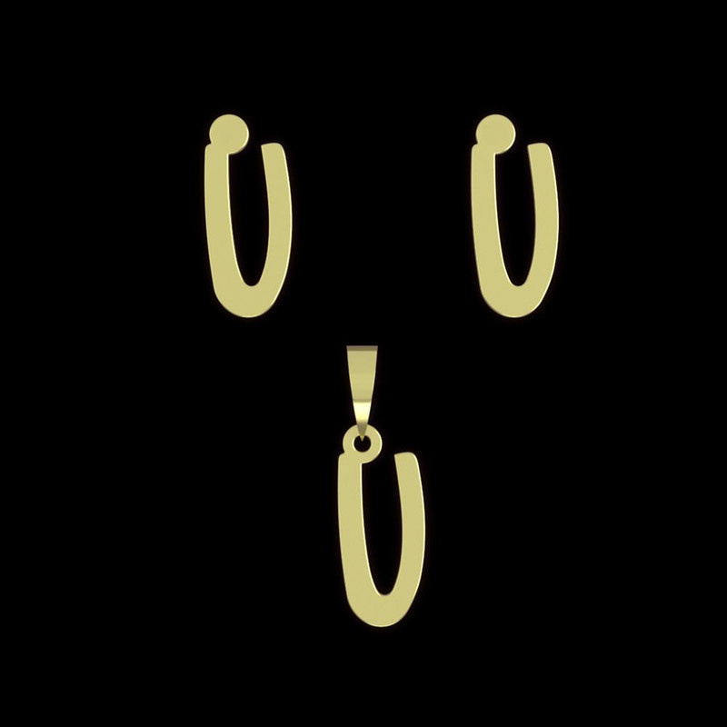 نیم ست طلا 18 عیار زنانه مدوپد مدل حرف U کد NA16753 نیم ست طلا 18 عیار زنانه مدوپد مدل حرف U کد NA16753