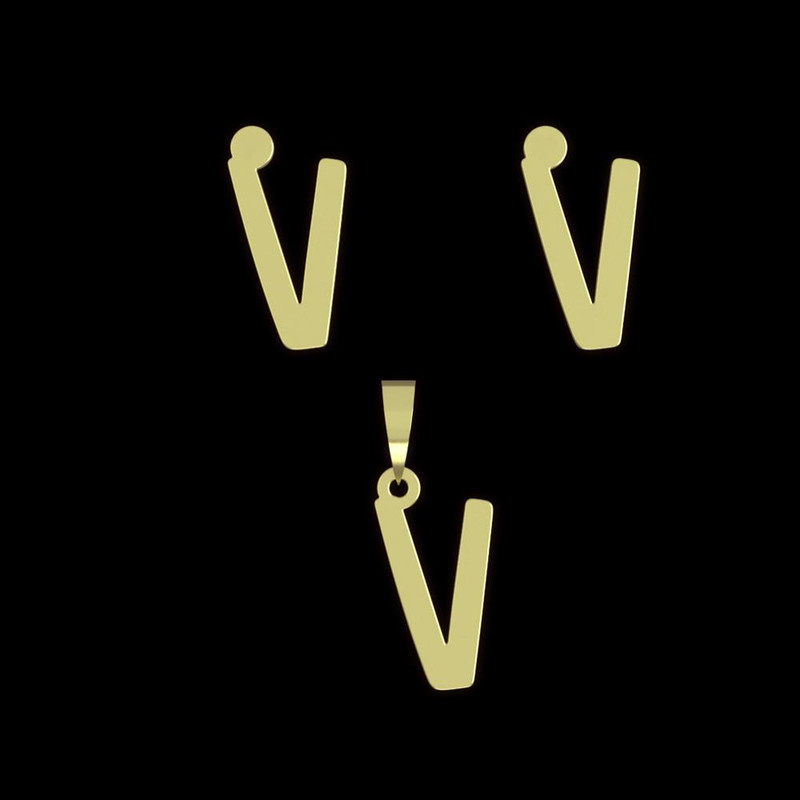 نیم ست طلا 18 عیار زنانه مدوپد مدل حرف V کد NA16754 نیم ست طلا 18 عیار زنانه مدوپد مدل حرف V کد NA16754