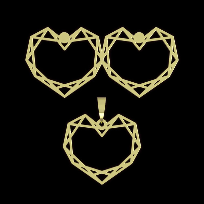 نیم ست طلا 18 عیار زنانه مدوپد مدل قلب کد NA17692 نیم ست طلا 18 عیار زنانه مدوپد مدل قلب کد NA17692