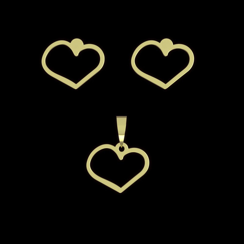 نیم ست طلا 18 عیار زنانه مدوپد مدل قلب کد NA17704 نیم ست طلا 18 عیار زنانه مدوپد مدل قلب کد NA17704