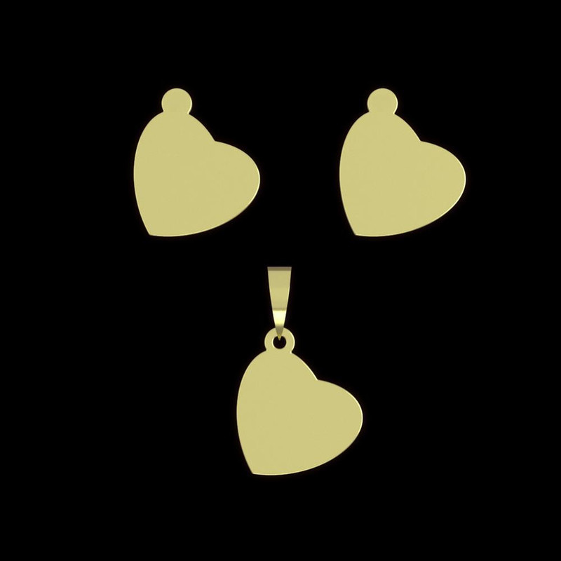 نیم ست طلا 18 عیار زنانه مدوپد مدل قلب کد NA17771