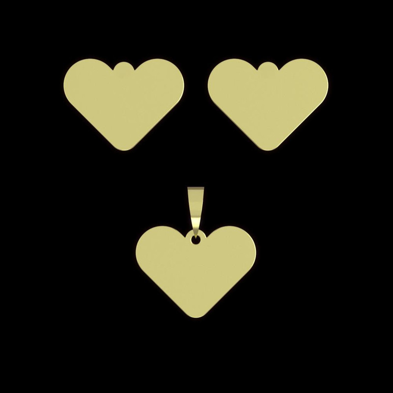 نیم ست طلا 18 عیار زنانه مدوپد مدل قلب کد NA17775