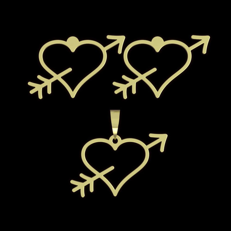 نیم ست طلا 18 عیار زنانه مدوپد مدل قلب کد NA17803 نیم ست طلا 18 عیار زنانه مدوپد مدل قلب کد NA17803