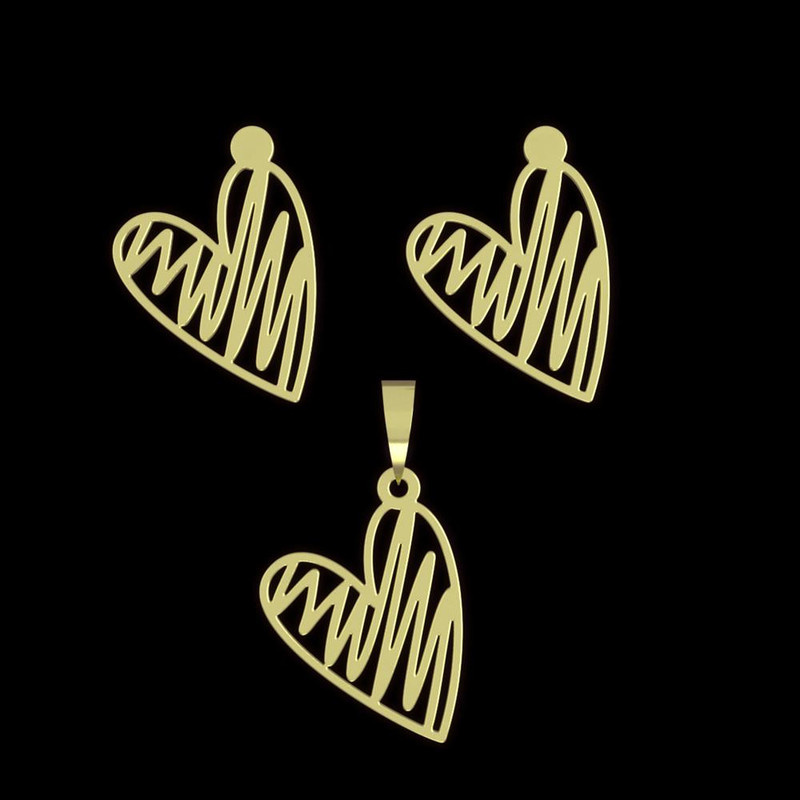 نیم ست طلا 18 عیار زنانه مدوپد مدل قلب کد NA17804 نیم ست طلا 18 عیار زنانه مدوپد مدل قلب کد NA17804