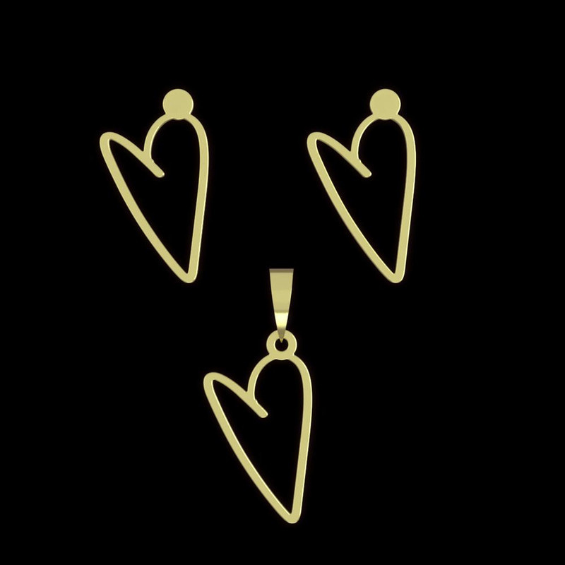 نیم ست طلا 18 عیار زنانه مدوپد مدل قلب کد NA17809 نیم ست طلا 18 عیار زنانه مدوپد مدل قلب کد NA17809