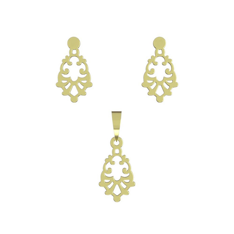 نیم ست طلا 18 عیار زنانه مدوپد مدل هندسی کد NA10571