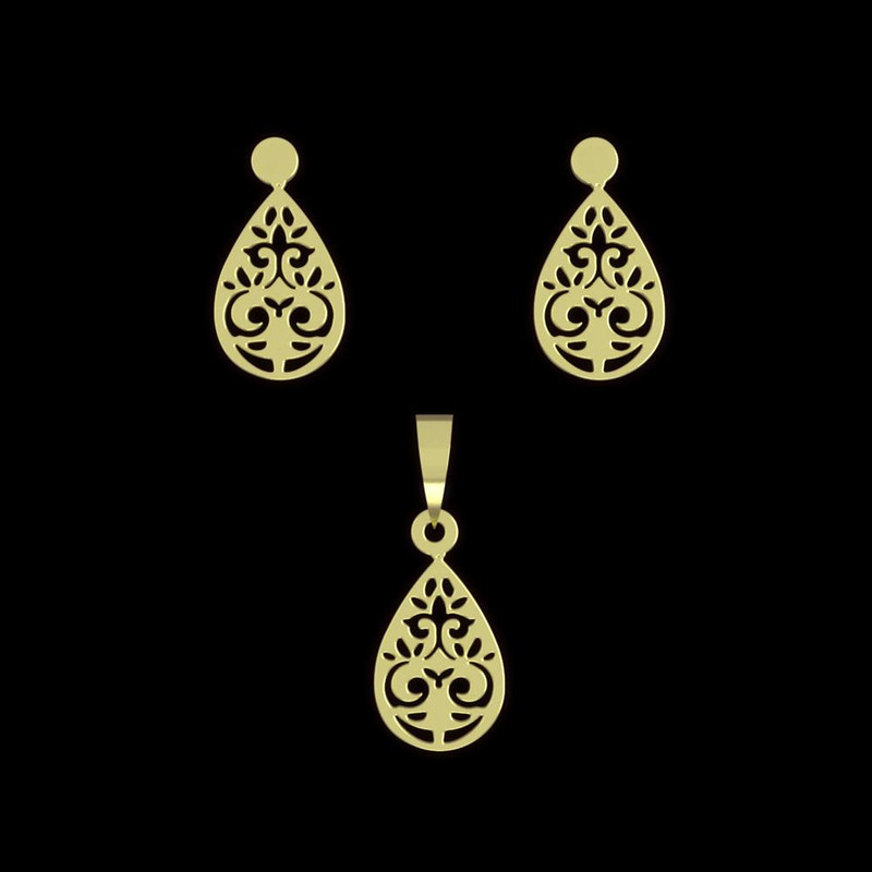 نیم ست طلا 18 عیار زنانه مدوپد مدل اسلیمی کد NA10593