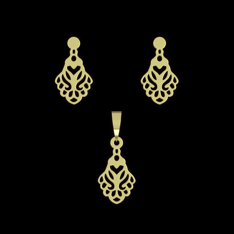 نیم ست طلا 18 عیار زنانه مدوپد مدل اسلیمی کد NA10622 نیم ست طلا 18 عیار زنانه مدوپد مدل اسلیمی کد NA10622