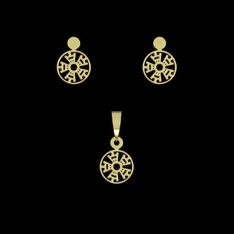 نیم ست طلا 18 عیار زنانه مدوپد مدل دایره کد NA10658 نیم ست طلا 18 عیار زنانه مدوپد مدل دایره کد NA10658