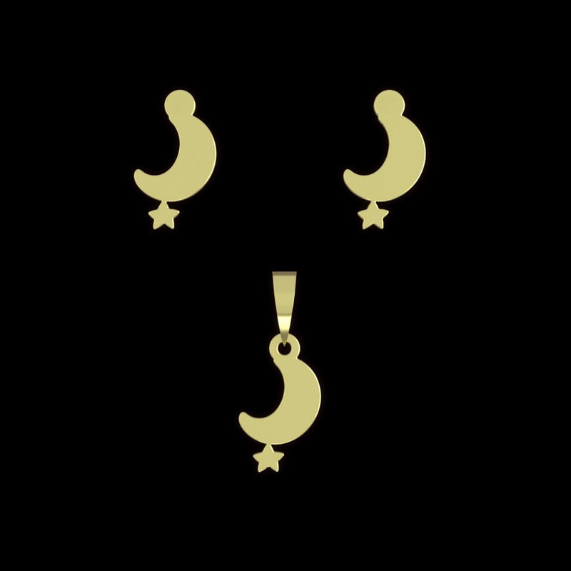 نیم ست طلا 18 عیار زنانه مدوپد مدل ماه و ستاره کد NA10686 نیم ست طلا 18 عیار زنانه مدوپد مدل ماه و ستاره کد NA10686