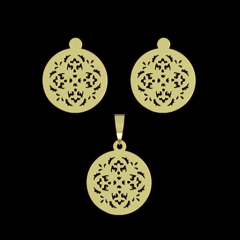 نیم ست طلا 18 عیار زنانه مدوپد مدل دایره کد NA10721 نیم ست طلا 18 عیار زنانه مدوپد مدل دایره کد NA10721