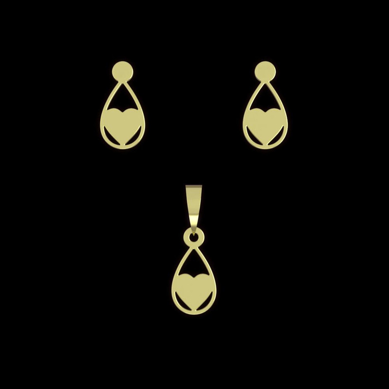 نیم ست طلا 18 عیار زنانه مدوپد مدل قلب کد NA10722 نیم ست طلا 18 عیار زنانه مدوپد مدل قلب کد NA10722