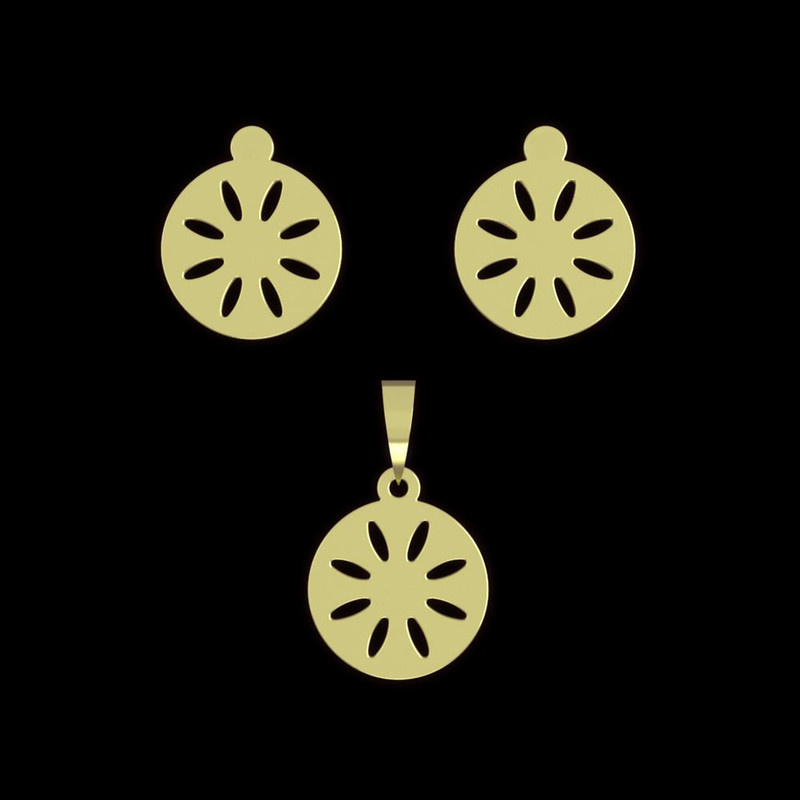 نیم ست طلا 18 عیار زنانه مدوپد مدل دایره کد NA10759 نیم ست طلا 18 عیار زنانه مدوپد مدل دایره کد NA10759