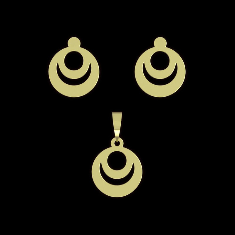 نیم ست طلا 18 عیار زنانه مدوپد مدل دایره کد NA10770 نیم ست طلا 18 عیار زنانه مدوپد مدل دایره کد NA10770