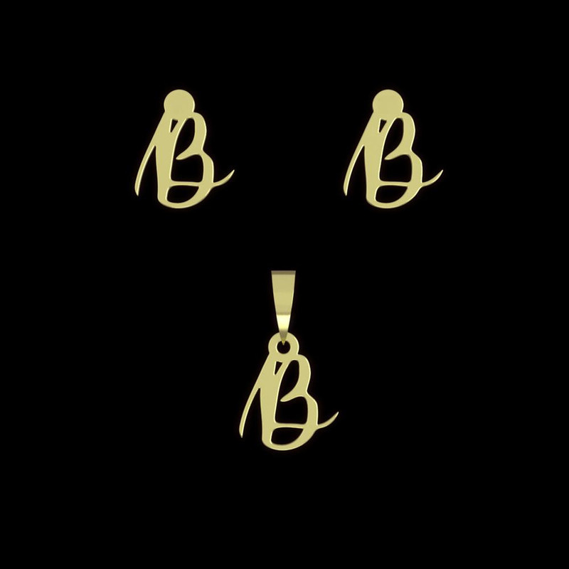 نیم ست طلا 18 عیار زنانه مدوپد مدل حرف B کد NA10884 نیم ست طلا 18 عیار زنانه مدوپد مدل حرف B کد NA10884