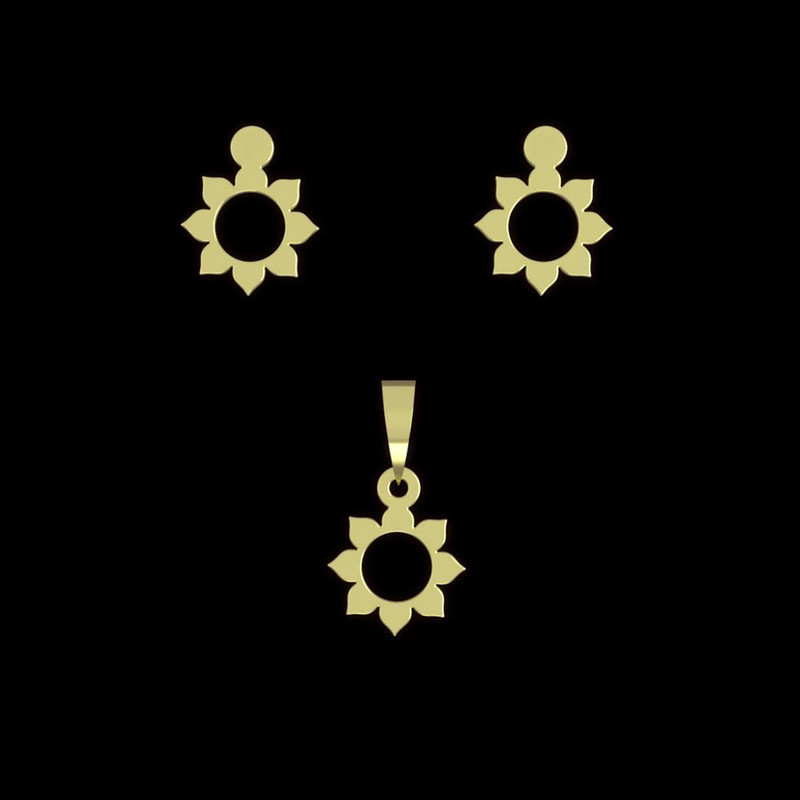 نیم ست طلا 18 عیار زنانه مدوپد مدل گل کد NA10933 نیم ست طلا 18 عیار زنانه مدوپد مدل گل کد NA10933